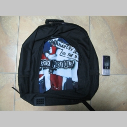 Sex Pistols ruksak čierny, 100% polyester. Rozmery: Výška 42 cm, šírka 34 cm, hĺbka až 22 cm pri plnom obsahu